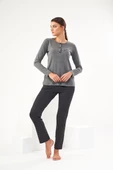 Pjs 22440 Kadın Nakışlı Patlı Pijama Takım - 1
