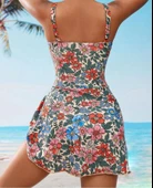 Çiçek Desenli Kaplı Astarlı Slip ve Mayo - 2