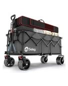 Plaj Arabası Katlanabilir 300L 200kg Taşıma Arabası Büyük El Arabası Gri - 1