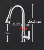 KROM SPİRALLİ EVİYE BATARYASI ÇİFT MODLU ÇEK BIRAK UZAYAN BAŞLIK PRİNÇ GÖVDE MUTFAK MUSLUK - 7