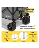 Plaj Arabası Katlanabilir 300L 200kg Taşıma Arabası Büyük El Arabası Gri - 5