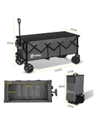 Plaj Arabası Katlanabilir 300L 200kg Taşıma Arabası Büyük El Arabası Gri - 7