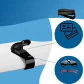 Araç İçi Gözlük Tutucu Kart Tutucu Minimalist Yaylı Klips Oto Gözlük Tutucu  Siyah - 3