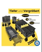 Plaj Arabası Katlanabilir 300L 200kg Taşıma Arabası Büyük El Arabası Gri - 2