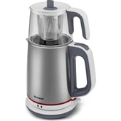 Homend Royaltea 1751H Cam Demlikli Inox Beyaz Çay Makinesi - 1