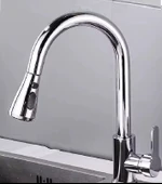 KROM SPİRALLİ EVİYE BATARYASI ÇİFT MODLU ÇEK BIRAK UZAYAN BAŞLIK PRİNÇ GÖVDE MUTFAK MUSLUK - 4