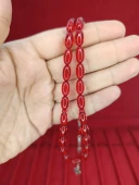 ATEŞ KEHRİBAR TESBİH KIRMIZI RENK BEYZİ KESİM T-873 - 3