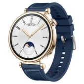 Sneezy Huawei Watch GT4 41mm İle Uyumlu Dikiş Desenli Metal Tokalı Dokuma Silikon Kordon  Lacivert thumbnail 1