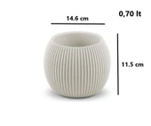 Omnipazar KRS Mercan Dekoratif Sukulent Kaktüs Plastik Saksı Takımı 3'lü Set Bej thumbnail 6