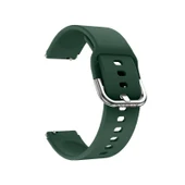 Huawei Watch GT5 Pro 42mm İle Uyumlu Yumuşak PureLux Soft Tokalı Silikon Kordon  Koyu Yeşil thumbnail 3