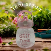 Relaxion, Maskotlu, Hediyeli, Boyun Askılıklı, İthal Lüx Pembe Matara/Suluk 1100 Ml (450) - 1