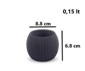 Omnipazar KRS Mercan Dekoratif Sukulent Kaktüs Plastik Saksı Takımı 3'lü Set Antrasit - 5