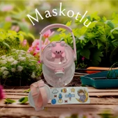 Relaxion, Maskotlu, Hediyeli, Boyun Askılıklı, İthal Lüx Pembe Matara/Suluk 1100 Ml (450) - 2