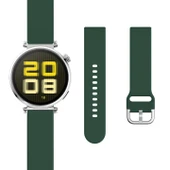 Huawei Watch GT5 Pro 42mm İle Uyumlu Yumuşak PureLux Soft Tokalı Silikon Kordon  Koyu Yeşil thumbnail 4