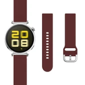 Huawei Watch GT5 Pro 42mm İle Uyumlu Yumuşak PureLux Soft Tokalı Silikon Kordon  Mürdüm - 4