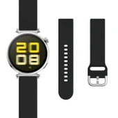 Huawei Watch GT5 Pro 42mm İle Uyumlu Yumuşak PureLux Soft Tokalı Silikon Kordon  Siyah - 4