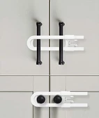 4 Adet Çocuk Koruma Kilidi - Slide Dolap Çekmece Kilidi Sürgülü Kilit - 2