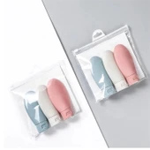 3Lü Seyahat Tipi - Kozmetik  - Krem- Şampuan -Losyon Kutuları 60 ML Kilitli Poşetli Etiketli - 4