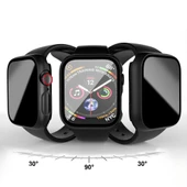 Apple Watch Series 7 8 9 45mm Uyumlu Hayalet PC Sert Kasa Ekran Koruycu 360 Güvenli Koruma  Şeffaf thumbnail 2