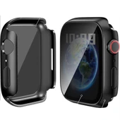Apple Watch Series 7 8 9 41mm Uyumlu Hayalet PC Sert Kasa Ekran Koruycu 360 Güvenli Koruma  Siyah thumbnail 3