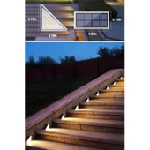 Buffer® 8 Adet Üçgen  Güneş Enerjisi İle Şarj Olan Dış Mekan Solar Basamak Köşe Lambası thumbnail 8
