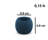 Omnipazar KRS Mercan Dekoratif Sukulent Kaktüs Plastik Saksı Takımı 3'lü Set Gece Mavisi thumbnail 4