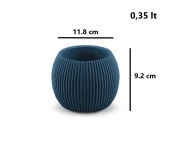 Omnipazar KRS Mercan Dekoratif Sukulent Kaktüs Plastik Saksı Takımı 3'lü Set Gece Mavisi thumbnail 5