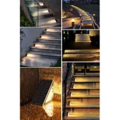 Buffer® 8 Adet Üçgen  Güneş Enerjisi İle Şarj Olan Dış Mekan Solar Basamak Köşe Lambası thumbnail 7