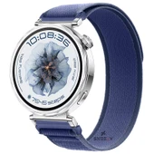 Huawei Watch GT5 41mm Uyumlu Kordon Trail Loop Cırtlı Yumuşak Kumaş Şık Kordon  Lacivert thumbnail 1