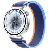 Huawei Watch GT5 41mm Uyumlu Kordon Trail Loop Cırtlı Yumuşak Kumaş Şık Kordon  Mavi Koyu - 1