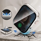 Apple Watch Series 7 8 9 45mm Uyumlu Hayalet PC Sert Kasa Ekran Koruycu 360 Güvenli Koruma  Şeffaf thumbnail 5