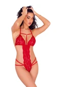 Kırmızı Dantelli Bodysuit - 1