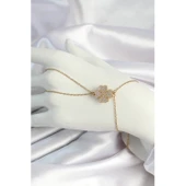 316l Çelik Gold Renk Zincirli Dönen Yonca Figürlü Şahmeran - Tj-sn653 - 1