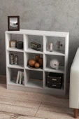 KİTAPLIK ÇOK AMAÇLI MUTFAK RAF DOLAP 9 BÖLMELİ BEYAZ - 1