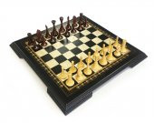 Helena Wood Art Masif Ahşap Koyu Satranç Seti 42 cm - 5