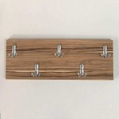 Baston Ahşap 10'lu  Duvar Askısı, Kapı Arkası Amerikan Askı -17X50 cm  -17X50 cm-Samba - 1