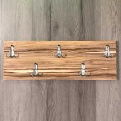Baston Ahşap 10'lu  Duvar Askısı, Kapı Arkası Amerikan Askı -17X50 cm  -17X50 cm-Samba - 2