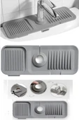 Elastik Mutfak Banyo Musluk Matı Düzenleyici Kaydırmaz Taban Organizer Lavabo Kenar Matı - 1
