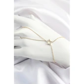 Pirinç Gold Renk Zirkon Taşlı Yıldız Model Şahmeran - Tj-sn678 - 1