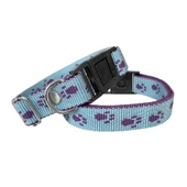 Köpek Tasması Patili Dokuma 2 cm - Min: 30 cm - Max: 50 cm Açık Mavi - 2