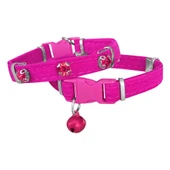 Kadife Kedi Boyun Tasması Taşlı 20-32 cm Pembe - 1