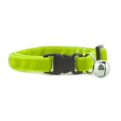 Kedi Boyun Tasması Kadife Dokulu Çanlı 1*30 cm Neon Sarı - 1