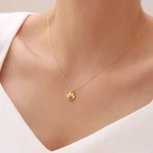 Vaoov 925 Ayar Gümüş Yeşil Taşlı Pati Kolye thumbnail 2