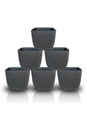 Omnipazar KRS-382 Dekoratif Plastik Mercan Kare Saksı 0.67 litre Antrasit 6 Adet thumbnail 1