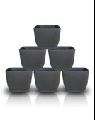 Omnipazar KRS-383 Dekoratif Plastik Mercan Kare Saksı 1.8 litre Antrasit 6 Adet thumbnail 1