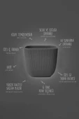 Omnipazar KRS-384 Dekoratif Plastik Mercan Kare Saksı 4 litre Antrasit 6 Adet thumbnail 5