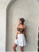 Çingene keten etek beyaz s24808 - 3
