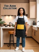 Siyah Kot Kumaş Barista Önlüğü - 2