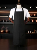 Şef Garson Kafe Aşçı Barista Siyah Önlük - 1