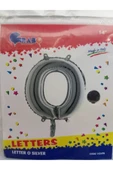 abnturk Gümüş Renkli 36 cm Boyutlu O Harfi Folyo Balon - 1
